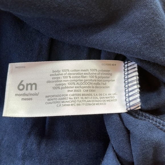 🆕! Carter’s Navy Tulle Heart Print Dress - 6 MTH - Picture 5 of 5